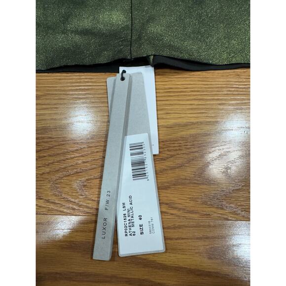 RICK OWENS leather blend Athena Mini Dress In Metallic Acid IT 40 / US 4 nwt - Picture 8 of 15